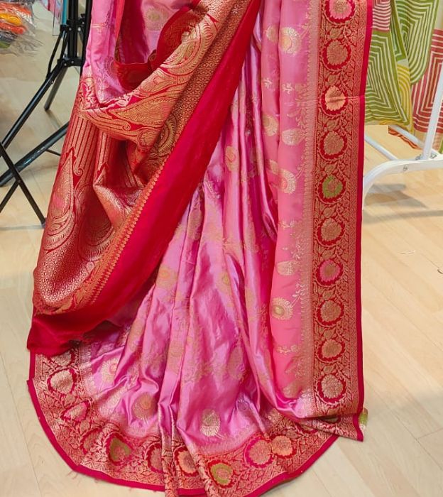 Premium Mashru Silk Zari Weaving Saree with Running Blouse