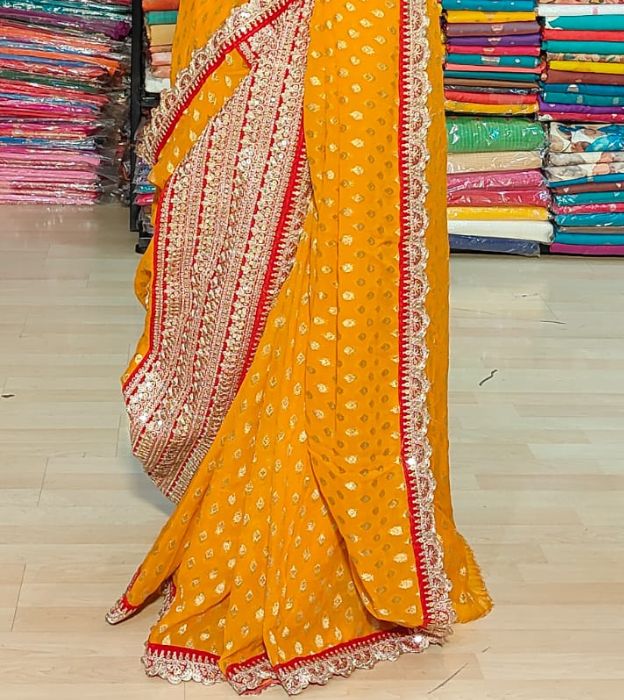 Elegant Partywear Saree with Designer Weaving Border