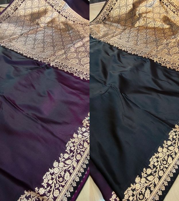 Premium Pure Banarasi Saree with Rich Zari Border & Designer Pallu