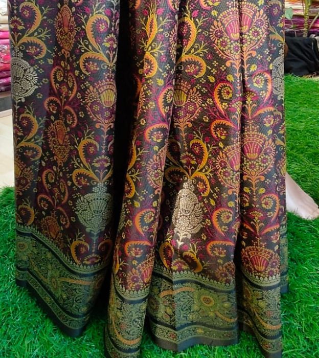 Premium Mal Mal Silk Pashmina Saree with Rich Border & Blouse Piece