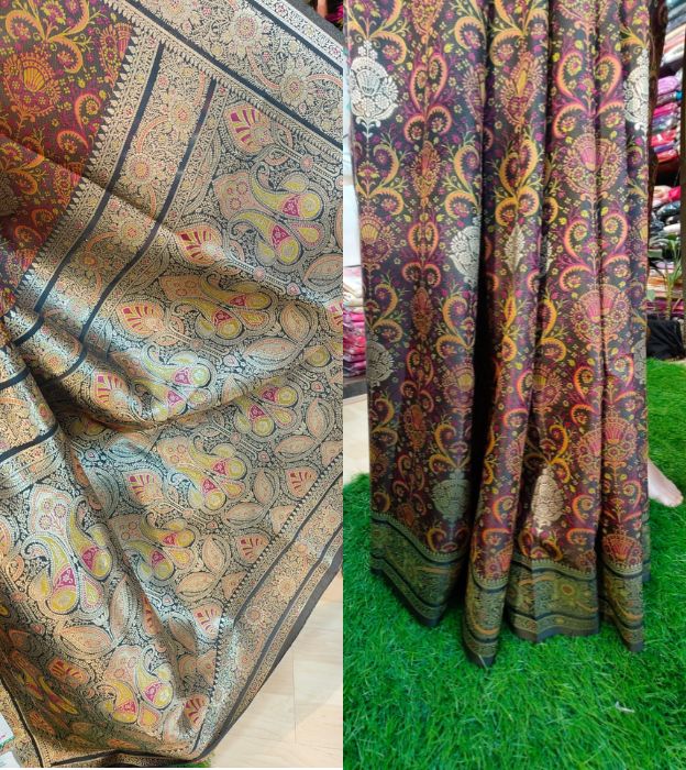 Premium Mal Mal Silk Pashmina Saree with Rich Border & Blouse Piece