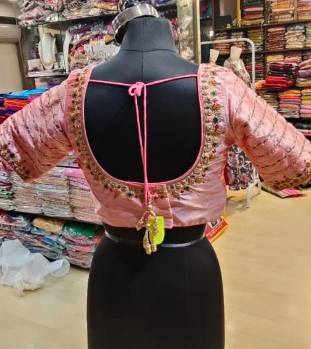 Elegant Raw Silk Zari & Resham Embroidered Blouse